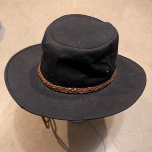 Outback Trading Co Grizzly Hat Black Canvas Braided Cord